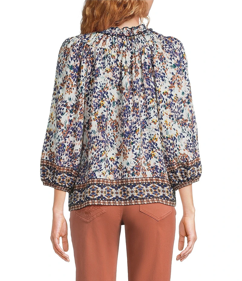 Nurture Petite Size 3/4 Sleeve V-Neck Peasant Top
