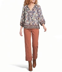 Nurture Petite Size 3/4 Sleeve V-Neck Peasant Top