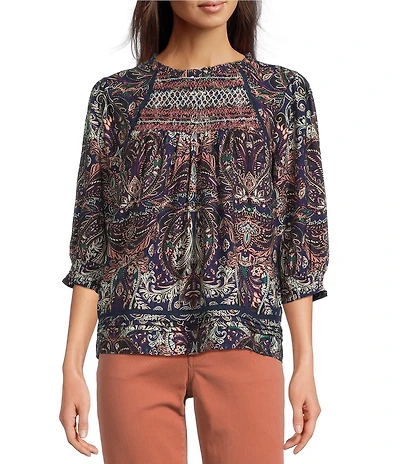 Nurture Petite Size Elbow Sleeve Crew Neck Top