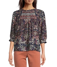 Nurture Petite Size Elbow Sleeve Crew Neck Top