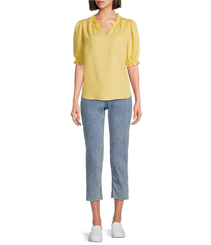 Nurture Petite Size Elbow Sleeve V-Neck Top