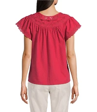 Nurture Petite Size Flutter Sleeve V-Neck Top