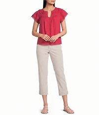 Nurture Petite Size Flutter Sleeve V-Neck Top