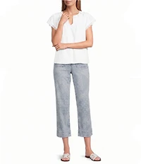 Nurture Petite Size Flutter Sleeve V-Neck Top