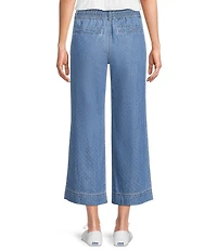 Nurture Petite Size Jacquard Dot High Rise Pull On Wide Leg Crop Pants