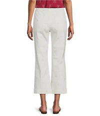 Nurture Petite Size Mid Rise Embroidered Demi Boot Crop Pants