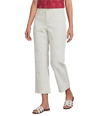 Nurture Petite Size Mid Rise Embroidered Demi Boot Crop Pants