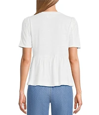Nurture Petite Size Ruched Short Sleeve Crew Neck Top