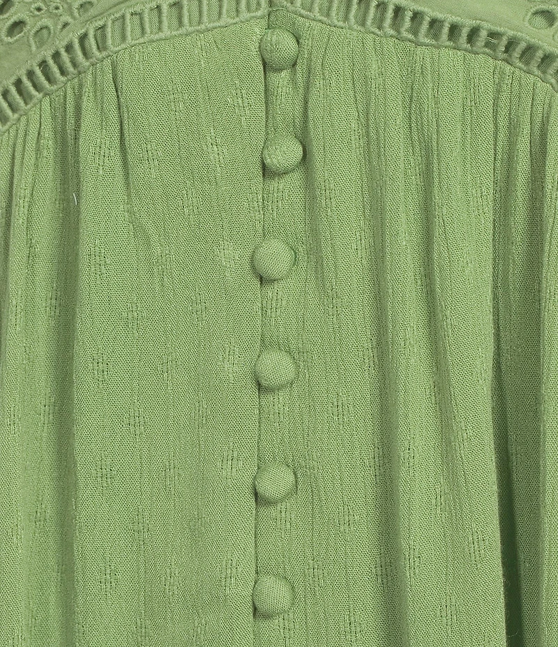 Nurture Petite Size Short Sleeve Button Front V-Neck Top