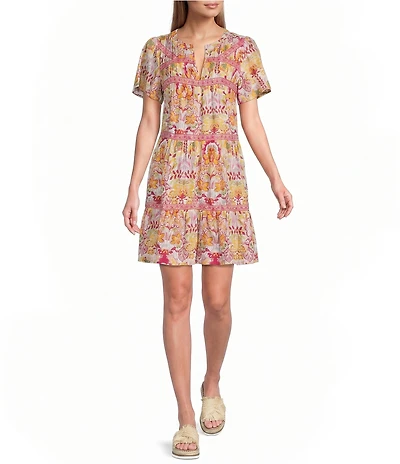 Nurture Petite Size Short Sleeve V-Neck Short Dress