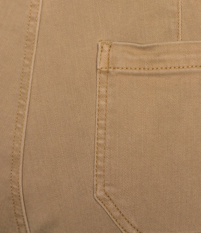 Nurture Petite Size Slub Stretch Denim High Rise Cropped Straight Leg Pants