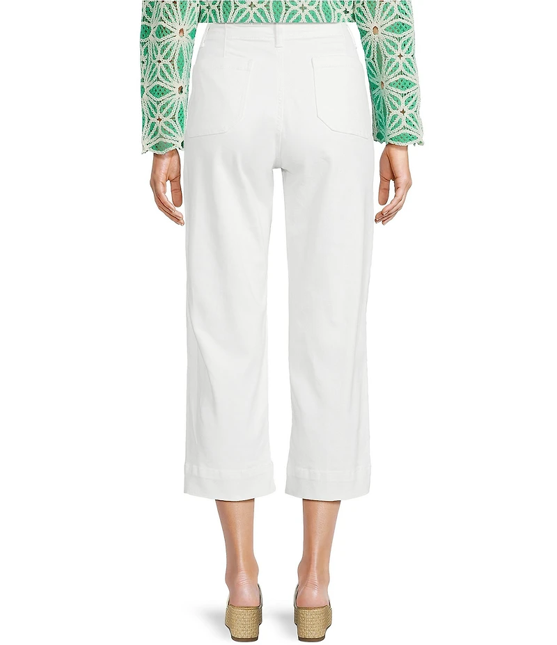 Nurture Petite Size Slub Stretch Denim High Rise Cropped Straight Leg Pants