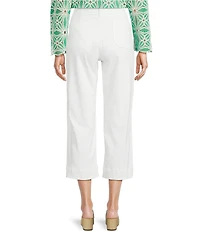 Nurture Petite Size Slub Stretch Denim High Rise Cropped Straight Leg Pants