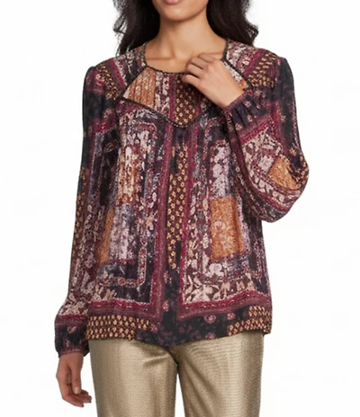 Nurture Pintuck Bracelet Sleeve Crew Neck Top