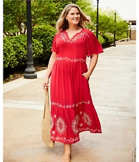 Nurture Plus Size Flutter Sleeve Maxi Dress