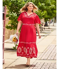 Nurture Plus Size Flutter Sleeve Maxi Dress
