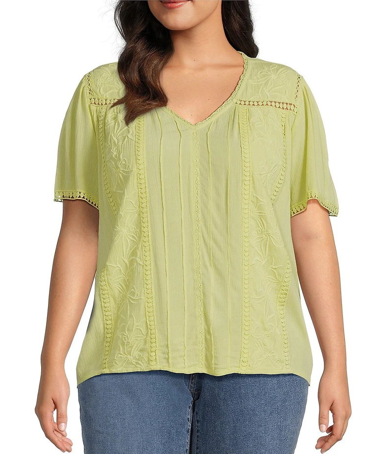 Nurture Plus Size Short Sleeve V-Neck Blouse