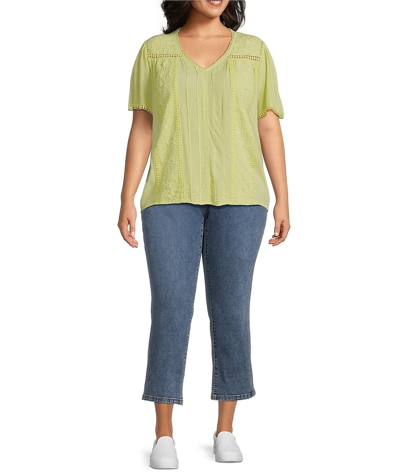 Nurture Plus Size Short Sleeve V-Neck Blouse