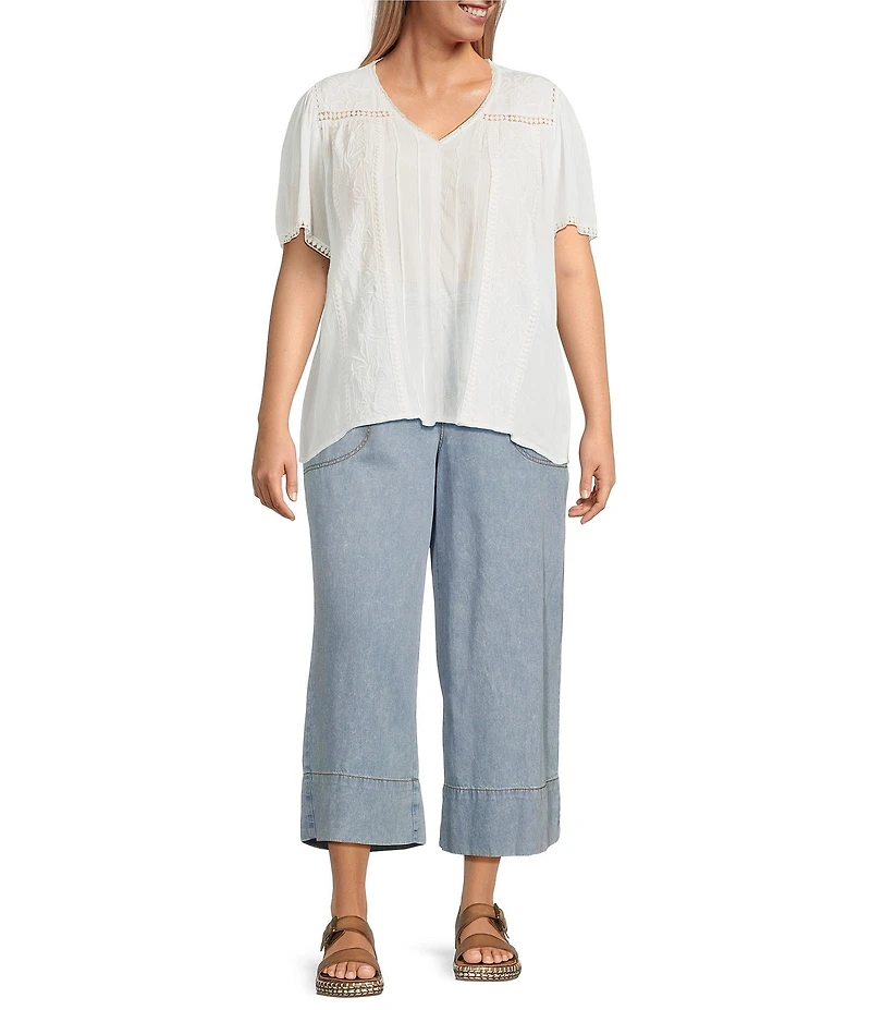 Nurture Plus Size Short Sleeve V-Neck Blouse