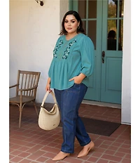 Nurture Pull-On Tie Front Relaxed Straight Leg Pants