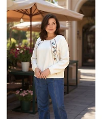 Nurture Plus Size Pull-On Tie Front Relaxed Straight Leg Pants