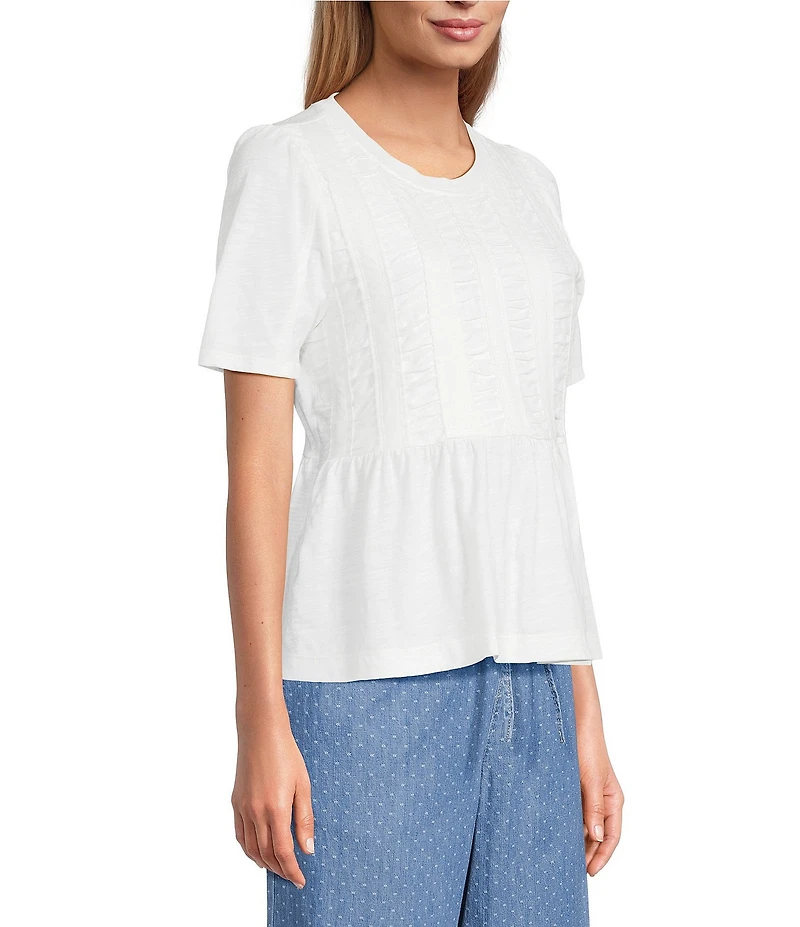 Nurture Ruched Short Sleeve Crew Neck Top