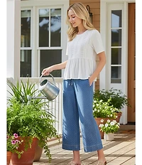 Nurture Ruched Short Sleeve Crew Neck Top