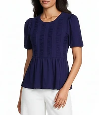 Nurture Ruched Short Sleeve Crew Neck Top