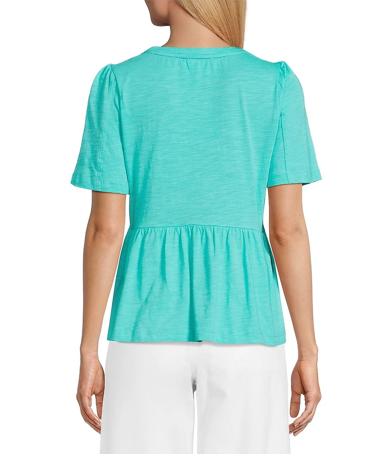 Nurture Ruched Short Sleeve Crew Neck Top