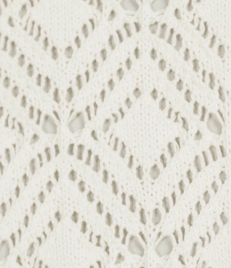 Nurture Short Dolman Sleeve Crochet Open Cardigan