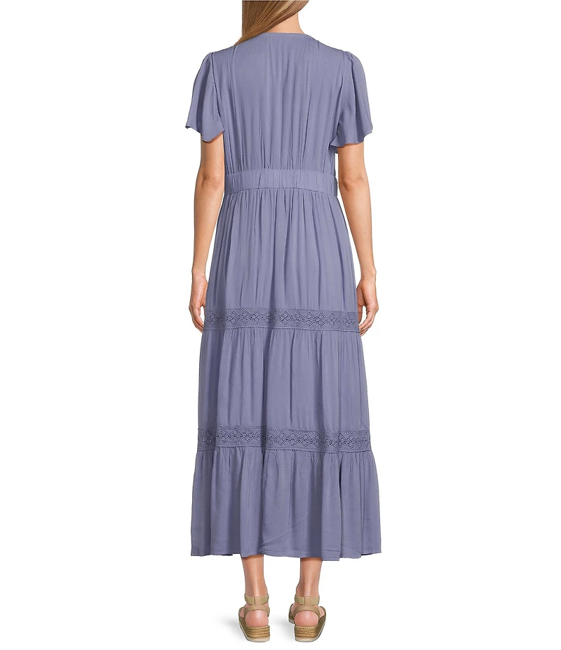 Nurture Short Sleeve V-Neck Maxi Dress