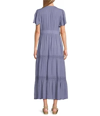 Nurture Short Sleeve V-Neck Maxi Dress
