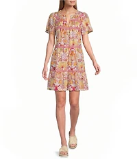 Nurture Short Sleeve V-Neck Short Dress