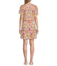 Nurture Short Sleeve V-Neck Short Dress