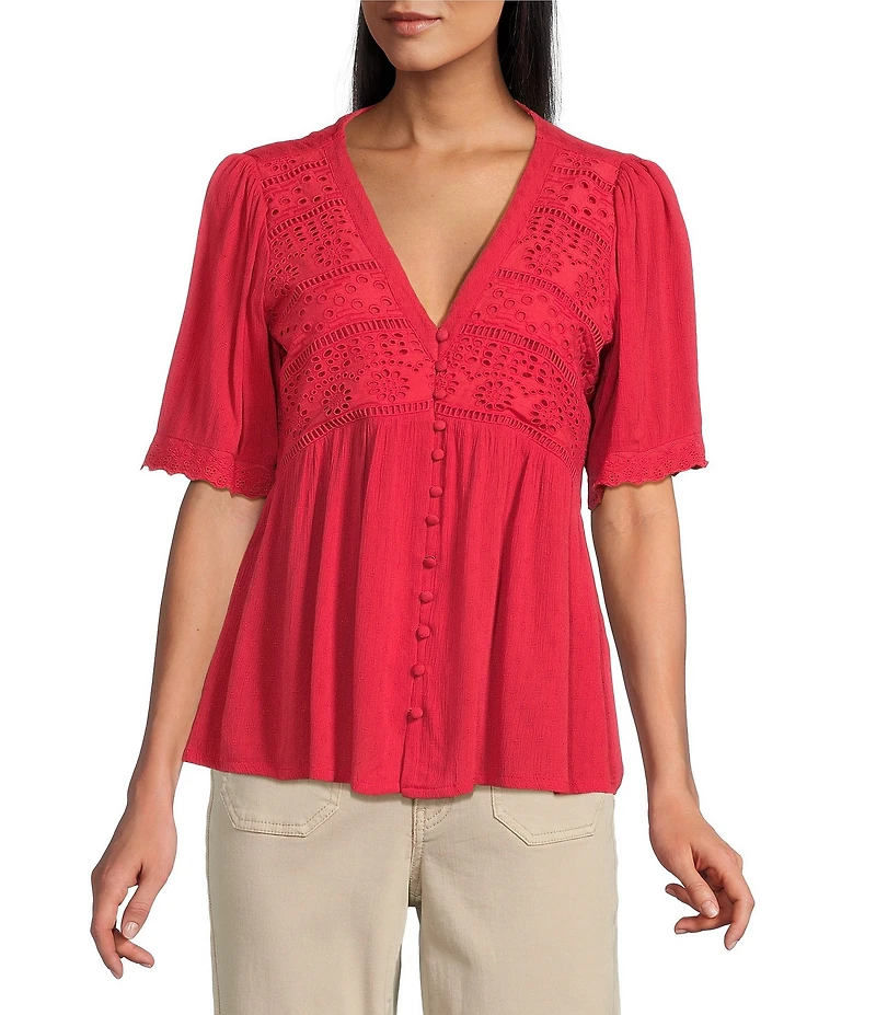 Nurture Short Sleeve V-Neck Top