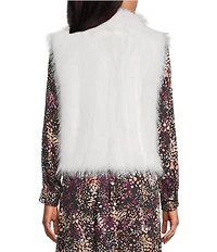 Nurture Sleeveless Faux Fur Snap Close Collared Vest