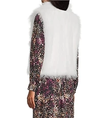 Nurture Sleeveless Faux Fur Snap Close Collared Vest