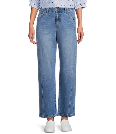 Nurture Stretch High Rise Barrel Leg Ankle Jeans
