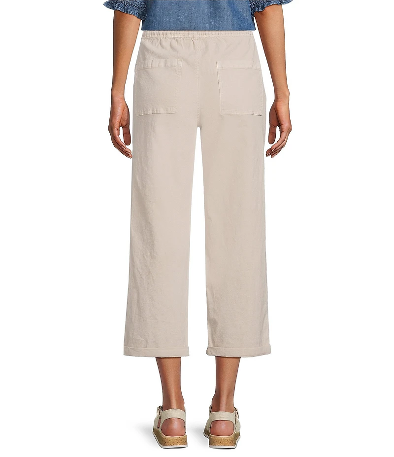 Nurture Stretch Linen Blend Cuffed Straight Leg Crop Pants