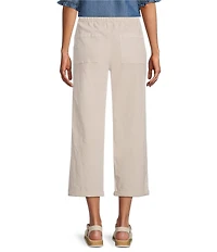 Nurture Stretch Linen Blend Cuffed Straight Leg Crop Pants