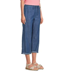 Nurture Stretch Linen Blend Cuffed Straight Leg Crop Pants