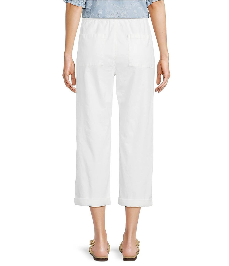 Nurture Stretch Linen Blend Cuffed Straight Leg Crop Pants