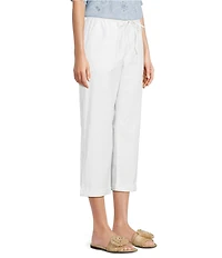 Nurture Stretch Linen Blend Cuffed Straight Leg Crop Pants