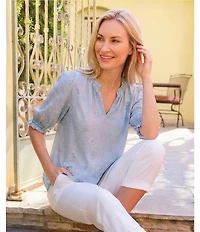 Nurture Stretch Linen Blend Cuffed Straight Leg Crop Pants