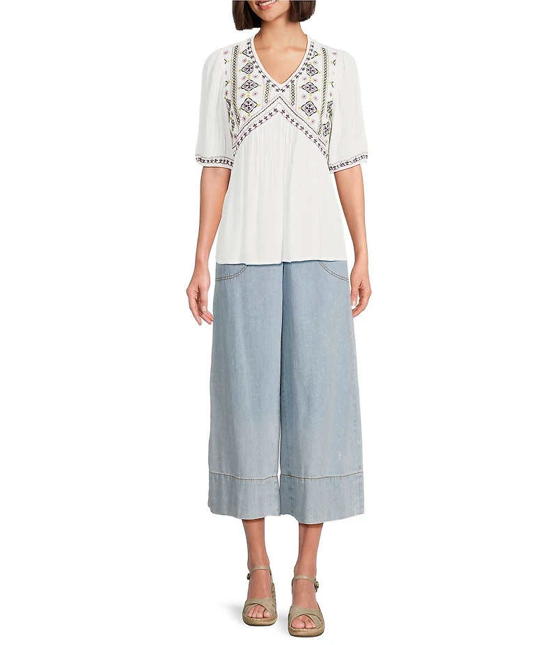 Nurture Wide Leg Crop Palazzo Denim Jeans