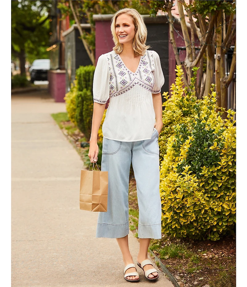 Nurture Wide Leg Crop Palazzo Denim Jeans
