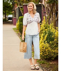 Nurture Wide Leg Crop Palazzo Denim Jeans