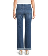 NYDJ Marilyn Denim High Rise Straight Leg Ankle Length Triple Stitching Jeans