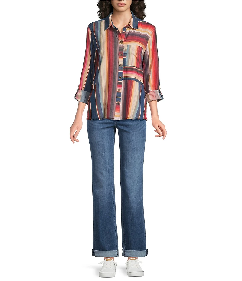 NYDJ Marilyn Denim High Rise Straight Leg Ankle Length Triple Stitching Jeans