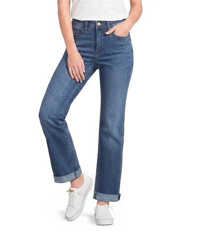 NYDJ Marilyn Denim High Rise Straight Leg Ankle Length Triple Stitching Jeans